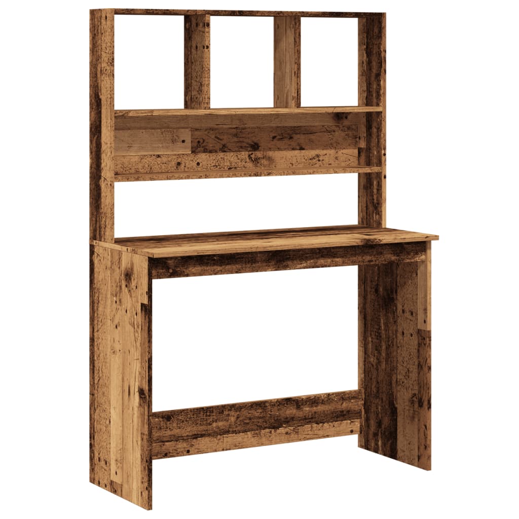 Modern Wooden Office Gaming Computer Desk Table With Open Storage Shelves