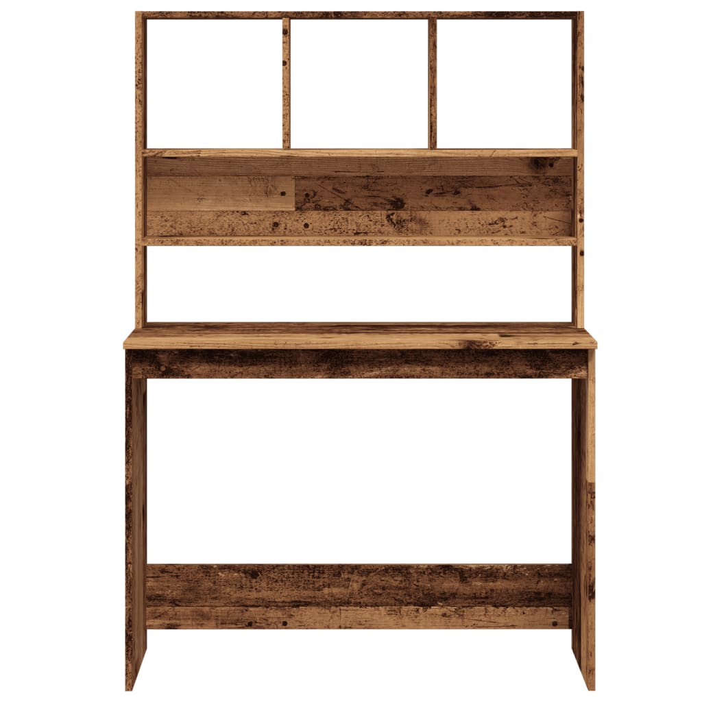 Modern Wooden Office Gaming Computer Desk Table With Open Storage Shelves