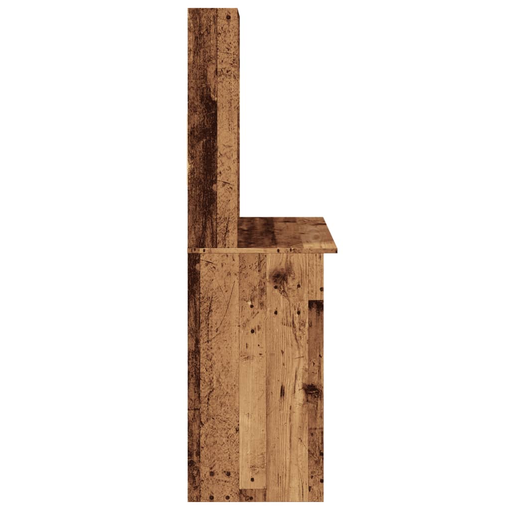 Modern Wooden Office Gaming Computer Desk Table With Open Storage Shelves