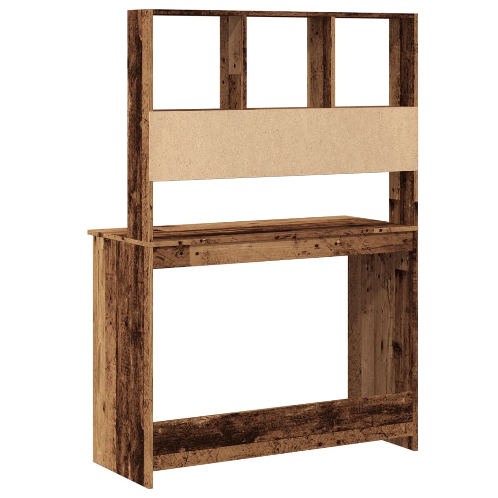 Modern Wooden Office Gaming Computer Desk Table With Open Storage Shelves