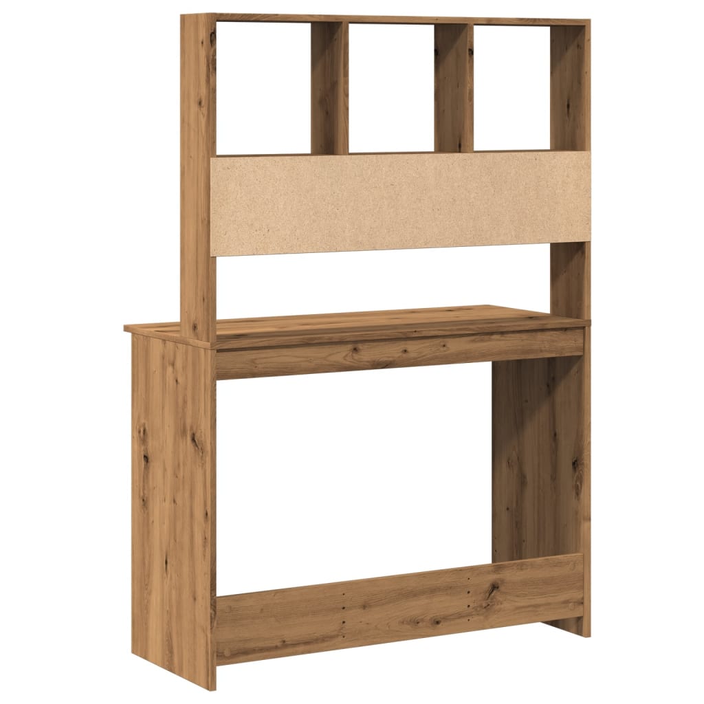Modern Wooden Office Gaming Computer Desk Table With Open Storage Shelves