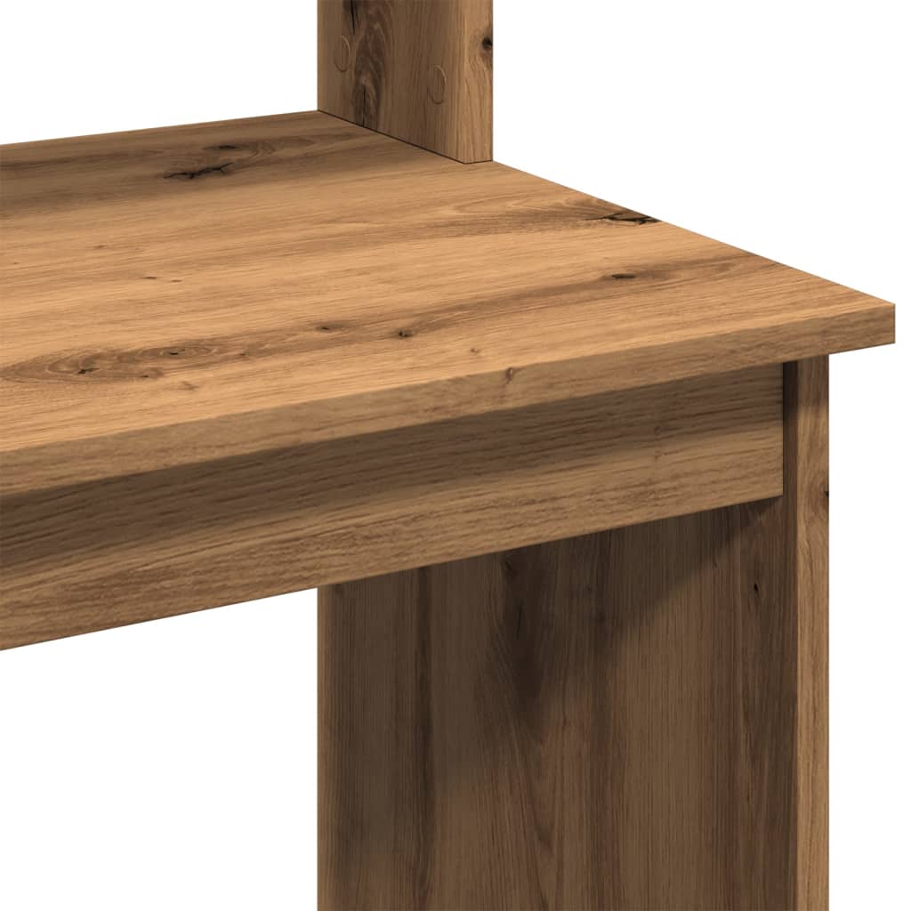 Modern Wooden Office Gaming Computer Desk Table With Open Storage Shelves