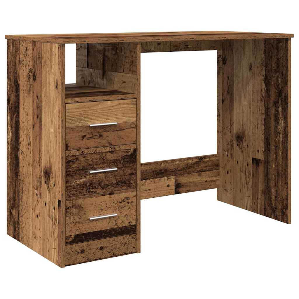 Modern Wooden Home Office Computer Desk Table With 3 Storage Drawers Wood