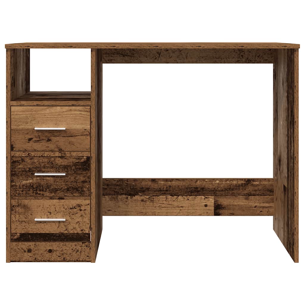 Modern Wooden Home Office Computer Desk Table With 3 Storage Drawers Wood