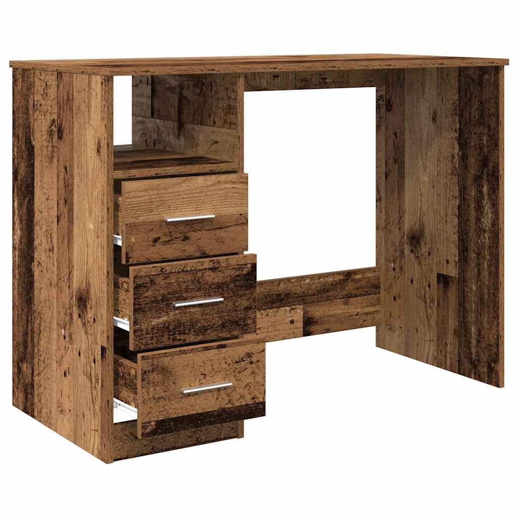 Modern Wooden Home Office Computer Desk Table With 3 Storage Drawers Wood
