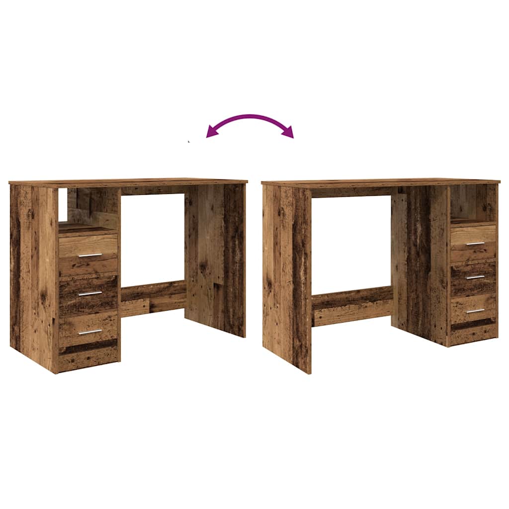 Modern Wooden Home Office Computer Desk Table With 3 Storage Drawers Wood