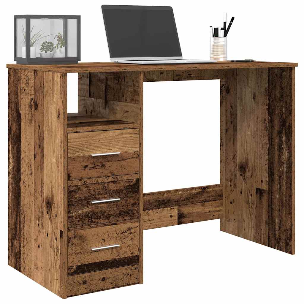 Modern Wooden Home Office Computer Desk Table With 3 Storage Drawers Wood