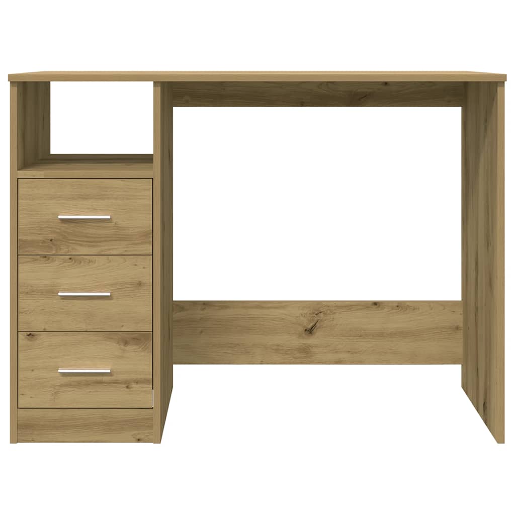 Modern Wooden Home Office Computer Desk Table With 3 Storage Drawers Wood