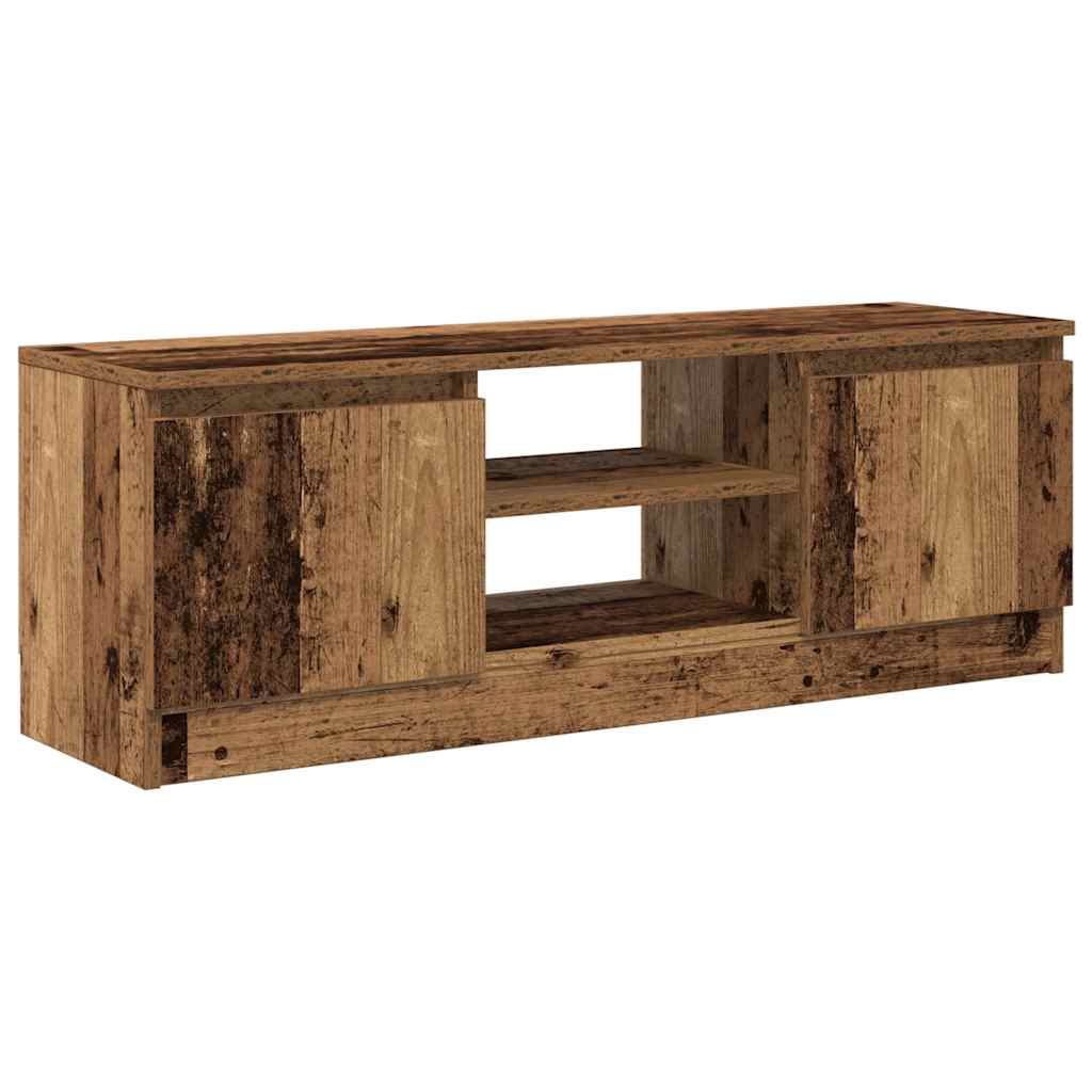 Modern Wooden TV Tele Media Stand Unit Cabinet With 2 Doors & Storage Shelf