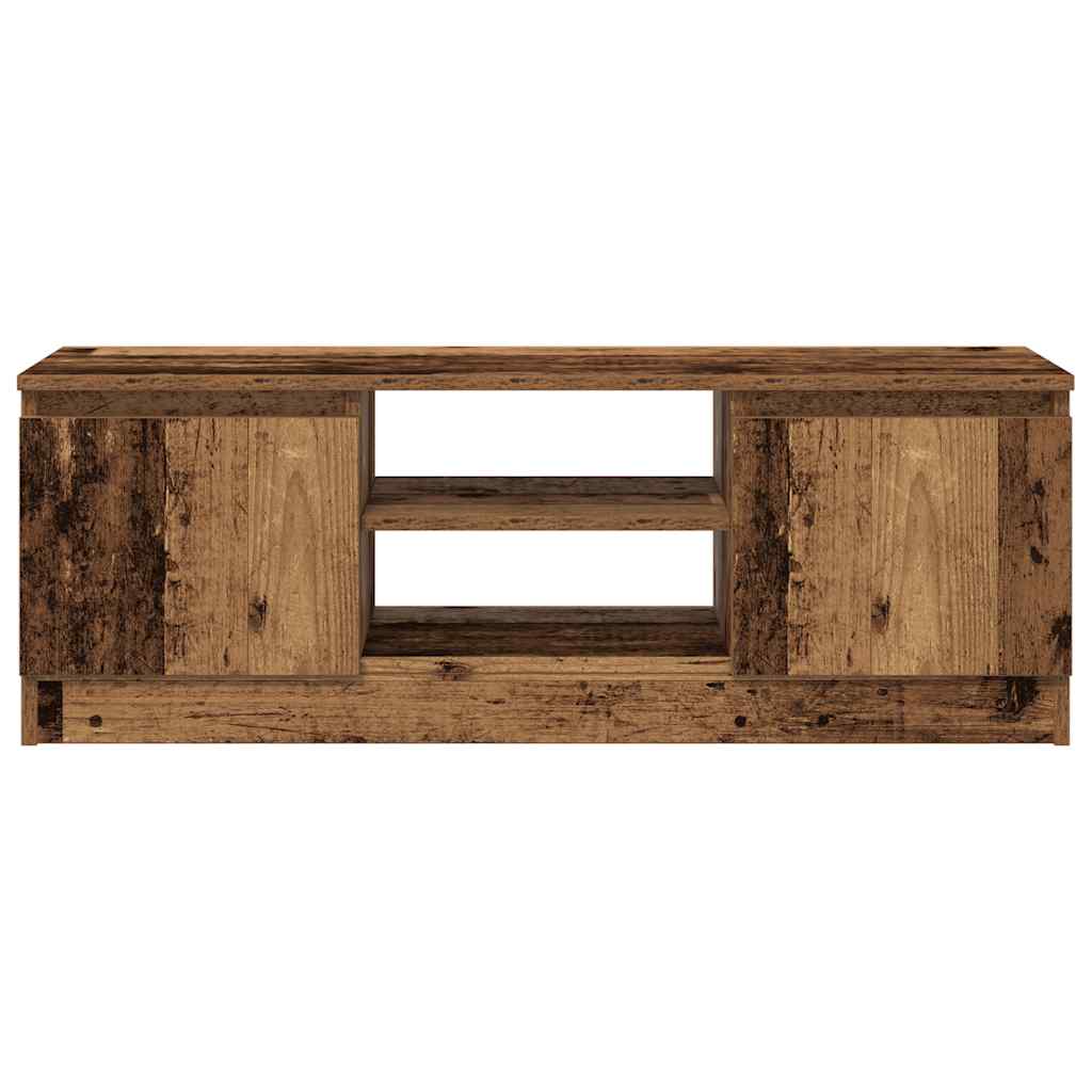 Modern Wooden TV Tele Media Stand Unit Cabinet With 2 Doors & Storage Shelf