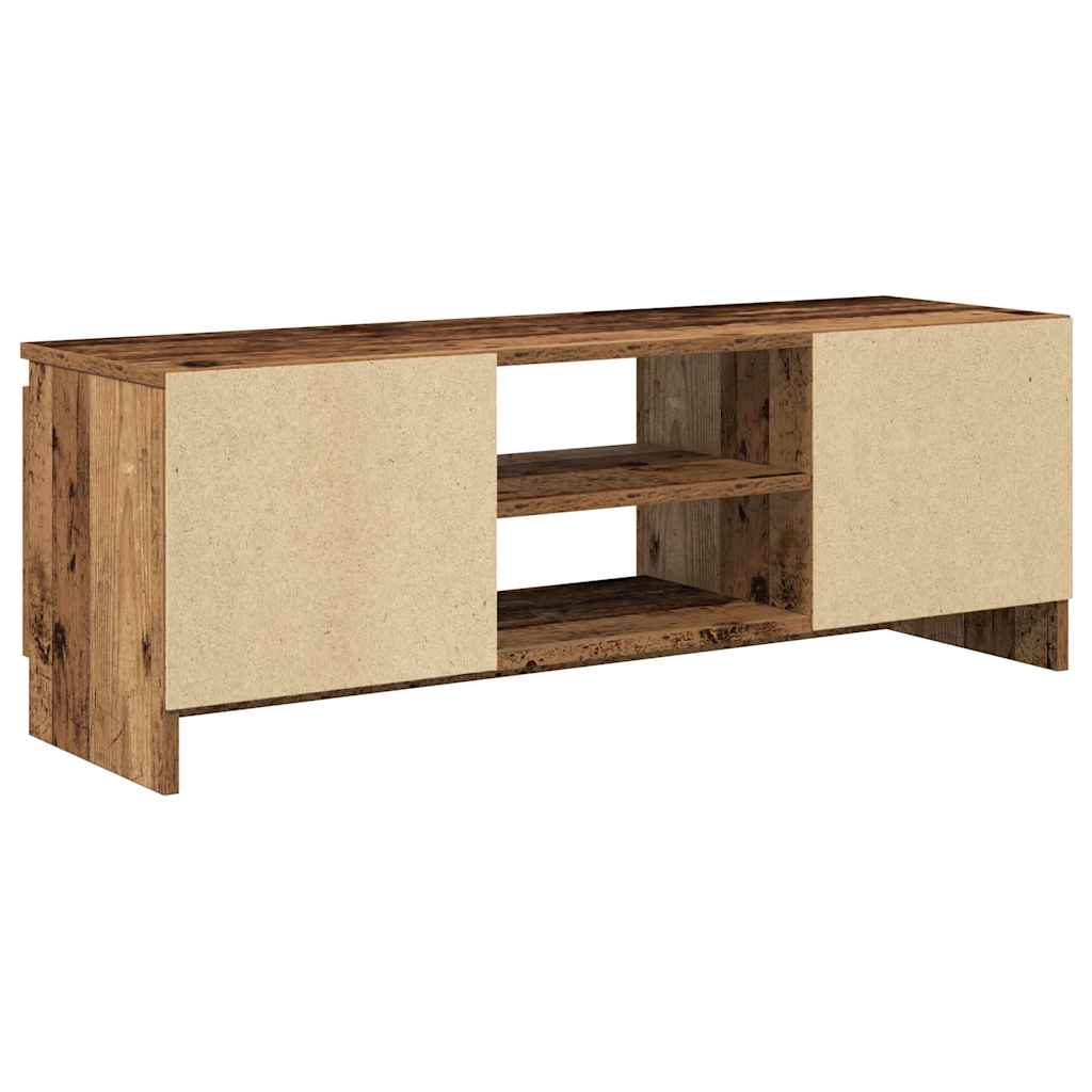 Modern Wooden TV Tele Media Stand Unit Cabinet With 2 Doors & Storage Shelf