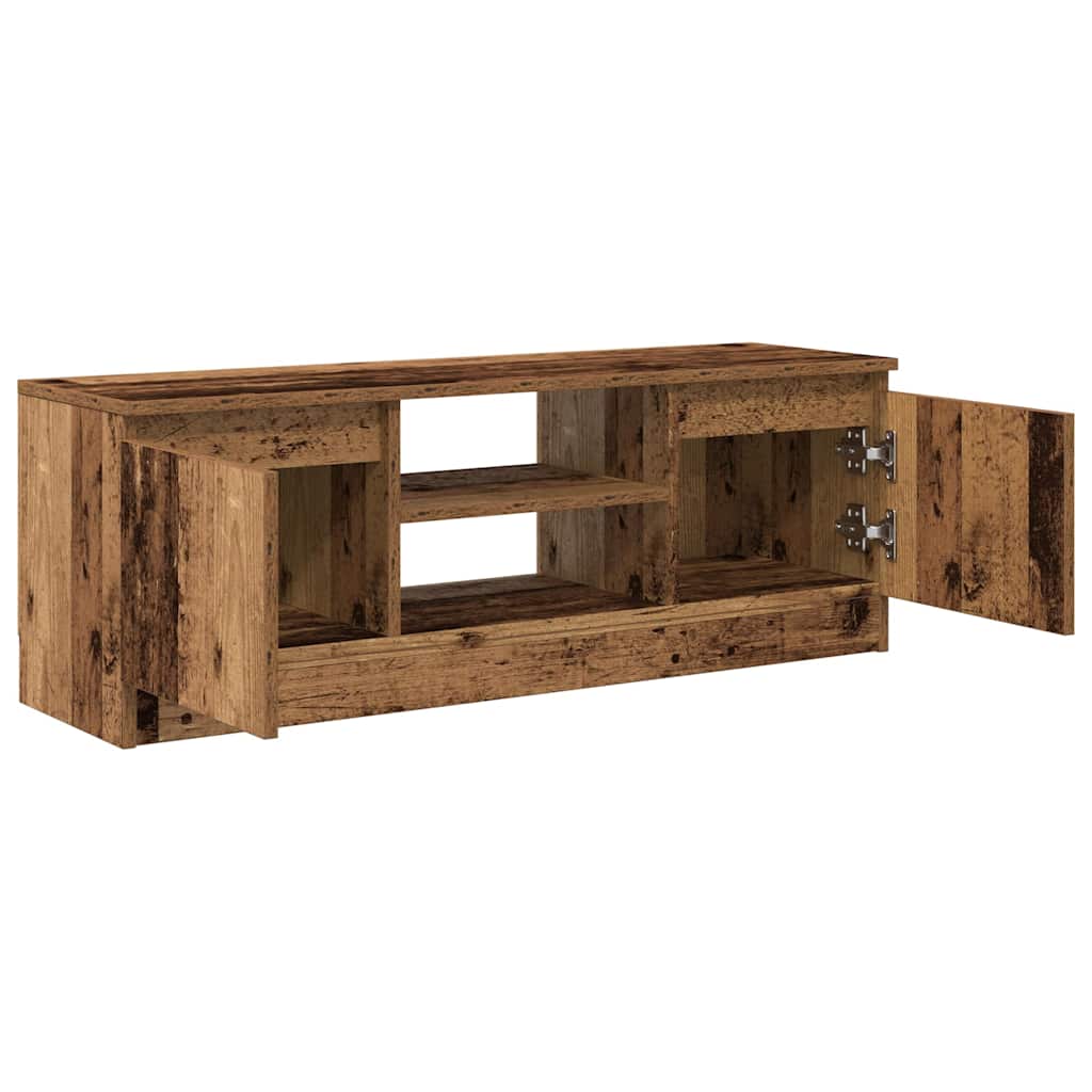 Modern Wooden TV Tele Media Stand Unit Cabinet With 2 Doors & Storage Shelf