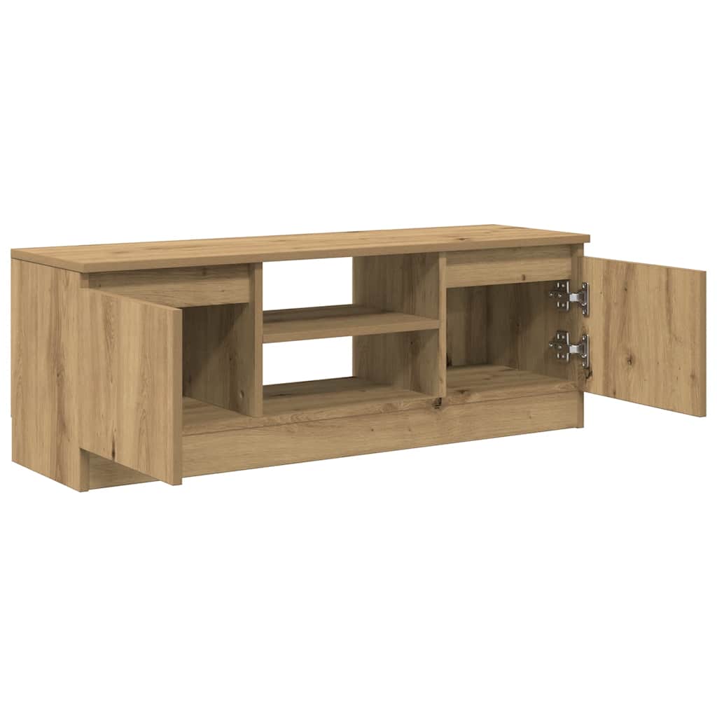 Modern Wooden TV Tele Media Stand Unit Cabinet With 2 Doors & Storage Shelf