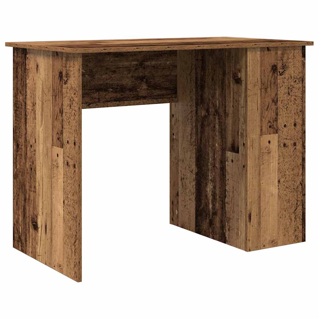Modern Wooden Home Office Computer Desk Table With Open Storage Compartments