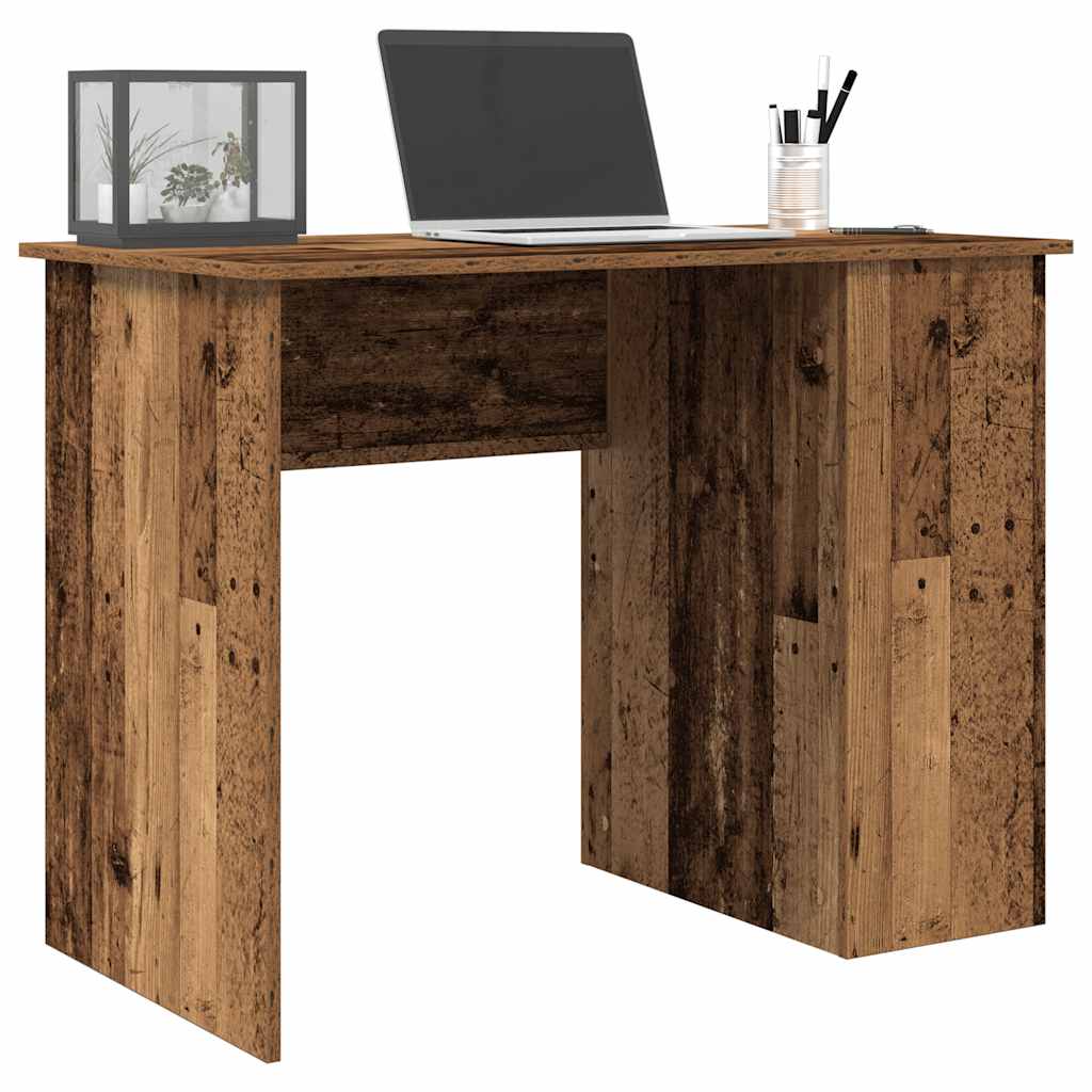 Modern Wooden Home Office Computer Desk Table With Open Storage Compartments