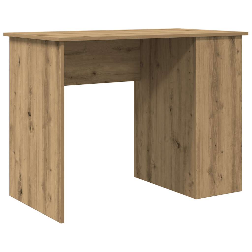 Modern Wooden Home Office Computer Desk Table With Open Storage Compartments