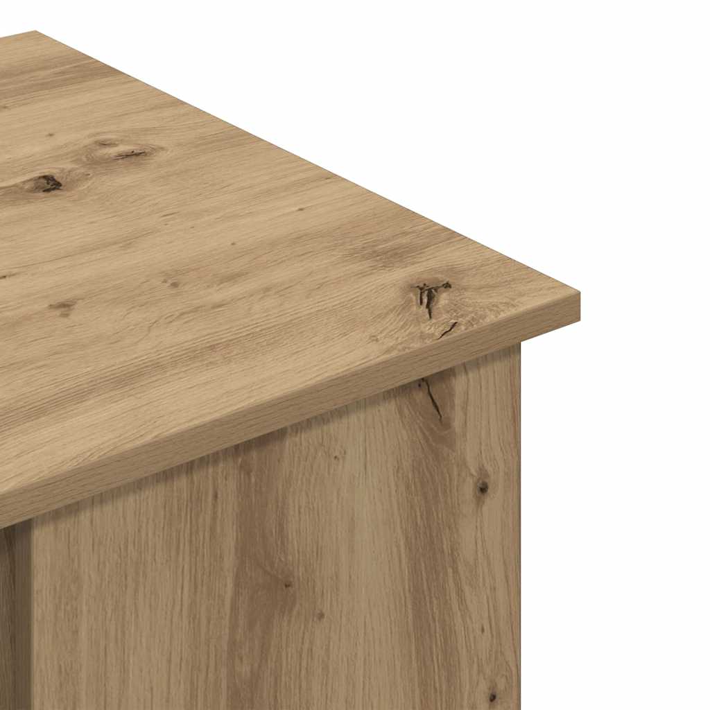 Modern Wooden Home Office Computer Desk Table With Open Storage Compartments