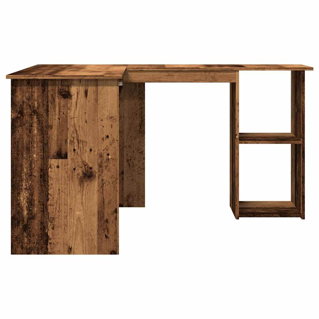 Modern Wooden Home Office L-Shape Corner Computer Desk Table With Open Storage