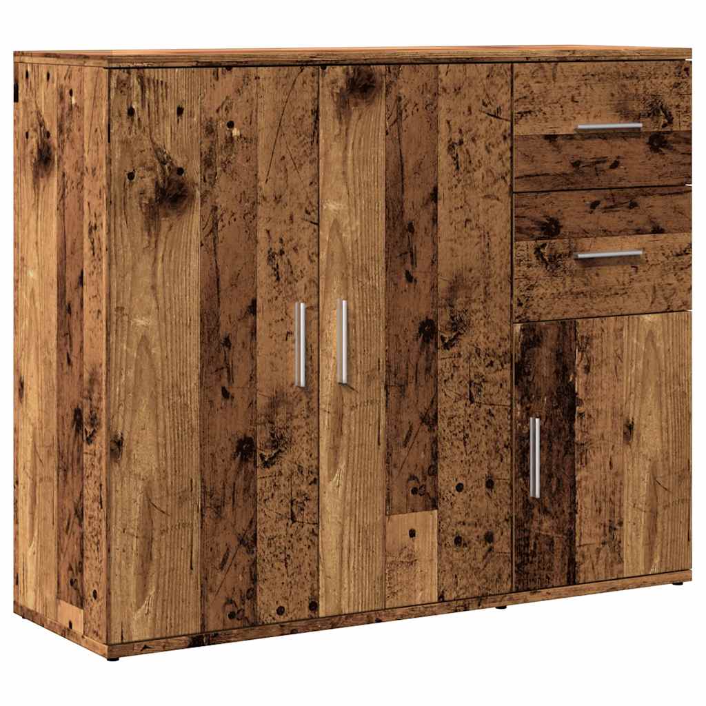 Modern Wooden Sideboard Storage Cabinet Unit With 3 Doors & 2 Drawers wood
