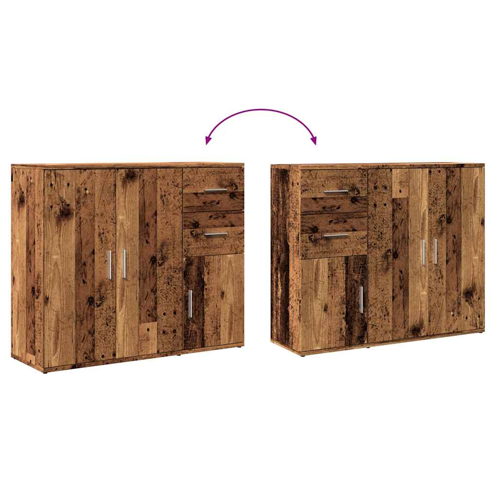 Modern Wooden Sideboard Storage Cabinet Unit With 3 Doors & 2 Drawers wood