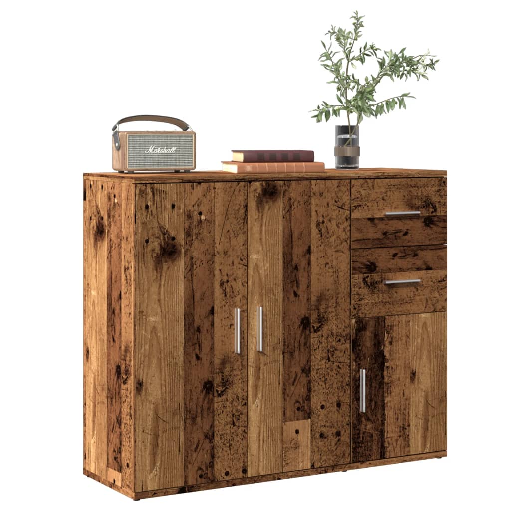 Modern Wooden Sideboard Storage Cabinet Unit With 3 Doors & 2 Drawers wood
