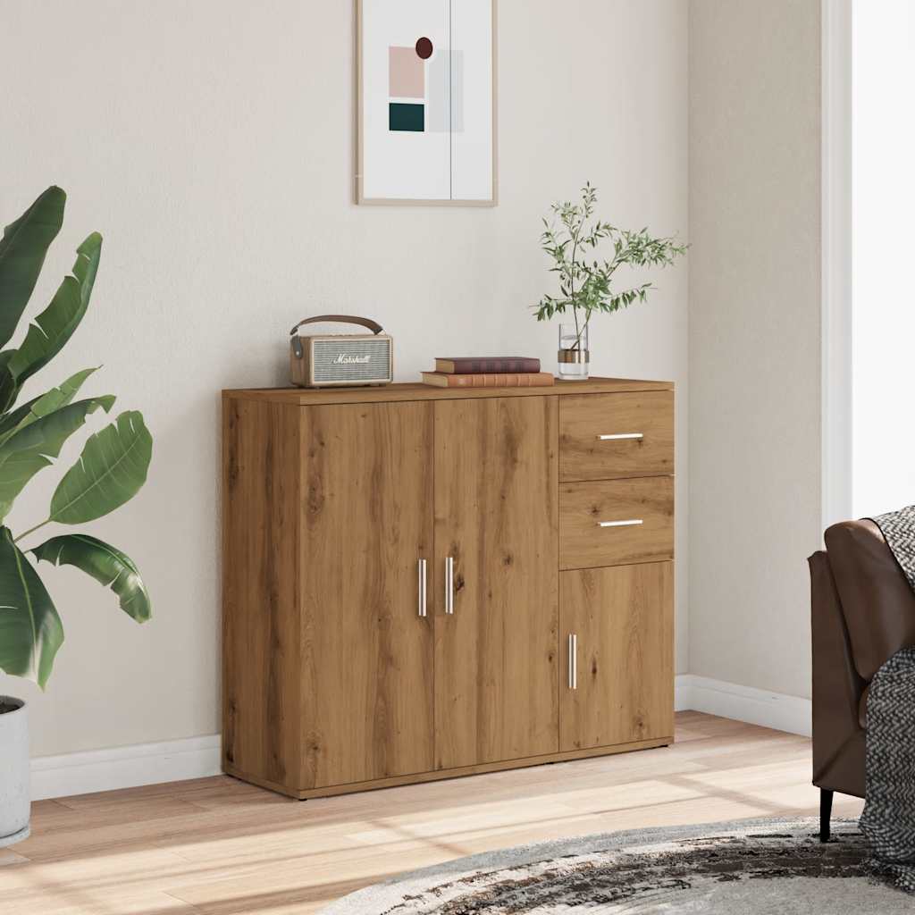Modern Wooden Sideboard Storage Cabinet Unit With 3 Doors & 2 Drawers wood