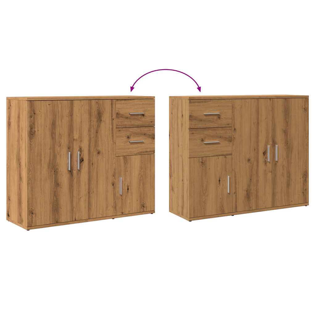 Modern Wooden Sideboard Storage Cabinet Unit With 3 Doors & 2 Drawers wood