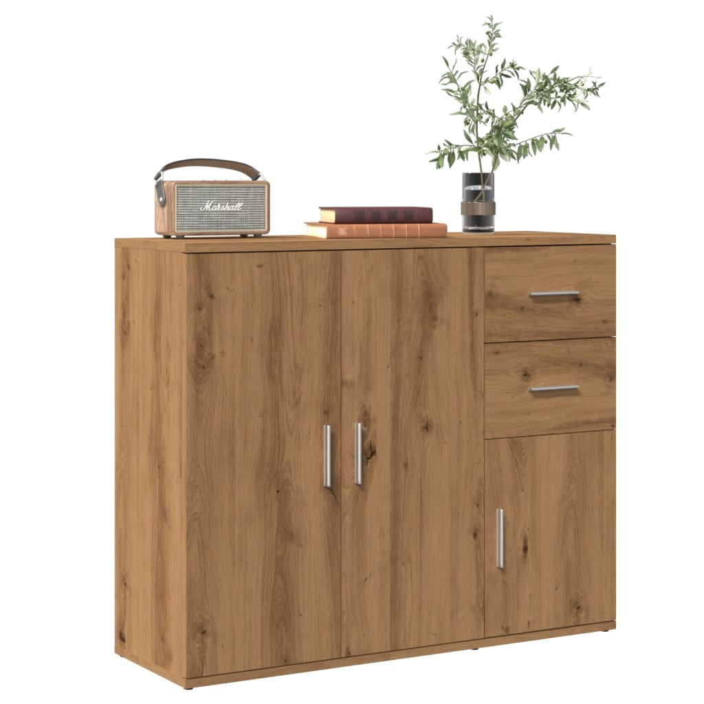 Modern Wooden Sideboard Storage Cabinet Unit With 3 Doors & 2 Drawers wood
