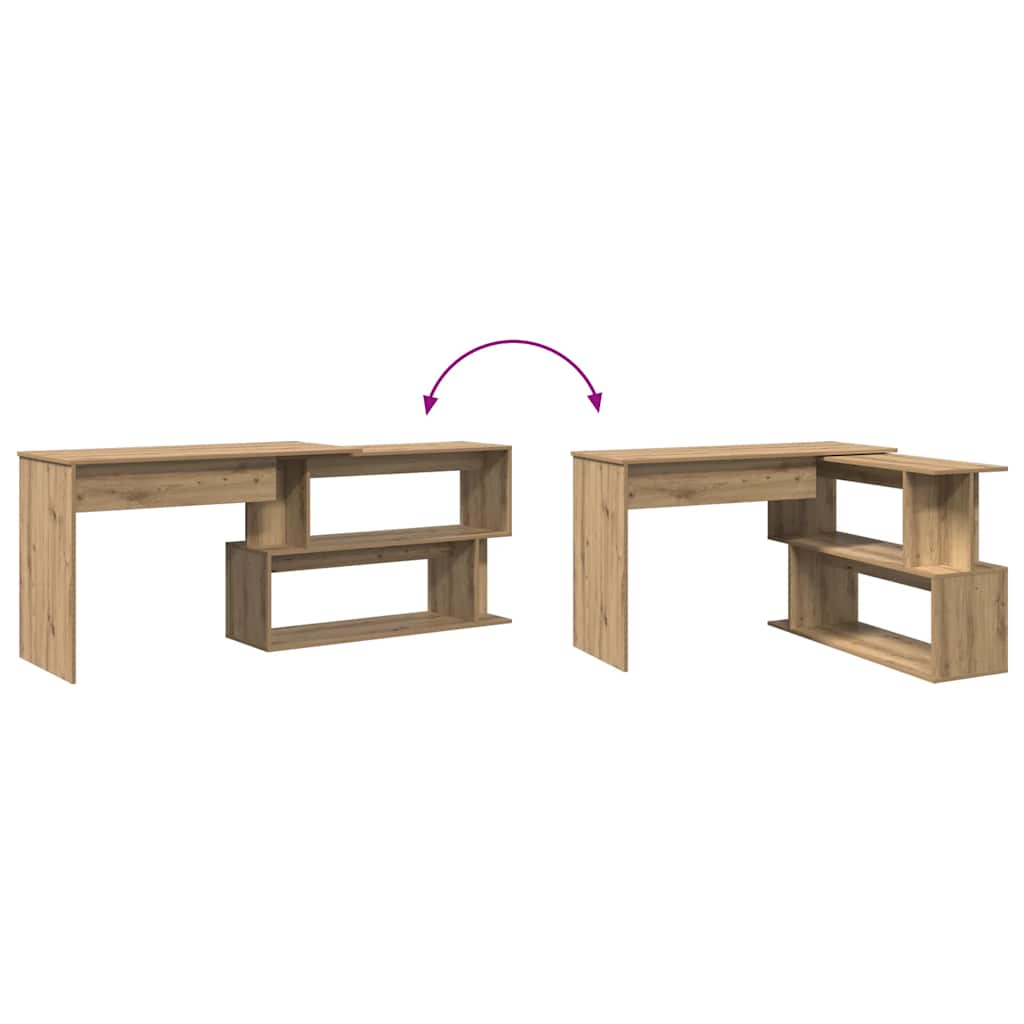 Corner Desk Artisan Oak 200.5x50x76 cm Engineered Wood