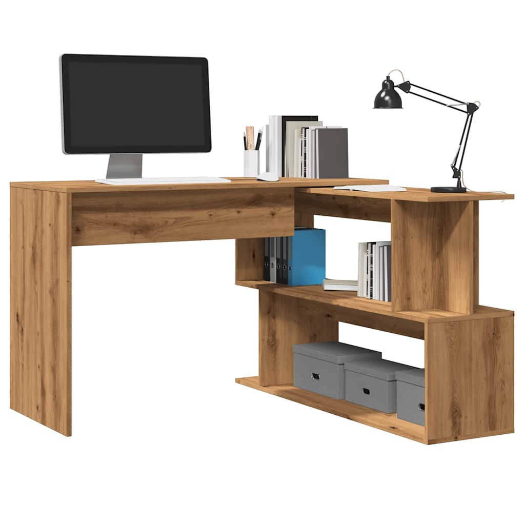 Modern Wooden Rotatable Home Office Corner Computer Desk Table With Storage