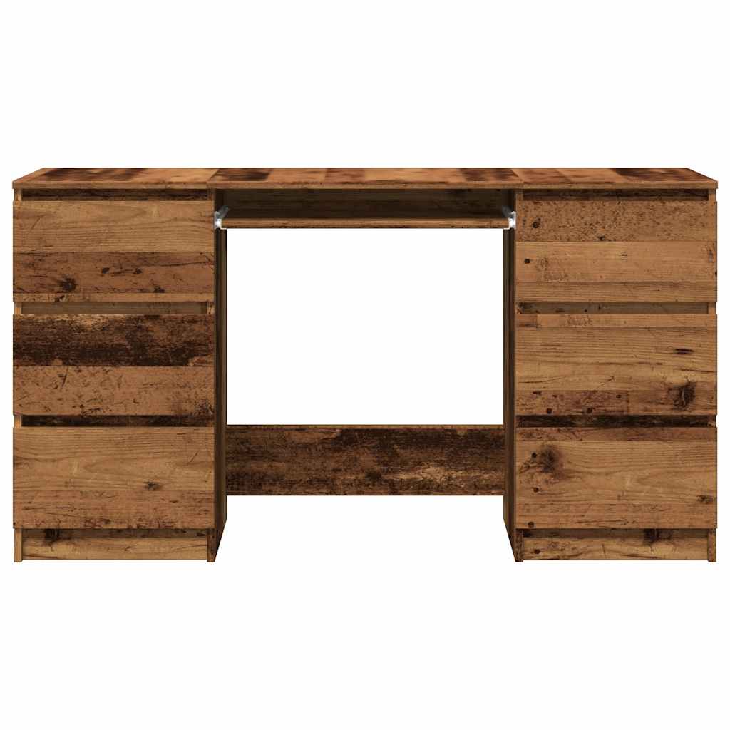 Modern Wooden Home Office Computer Desk Table With 6 Storage Drawers