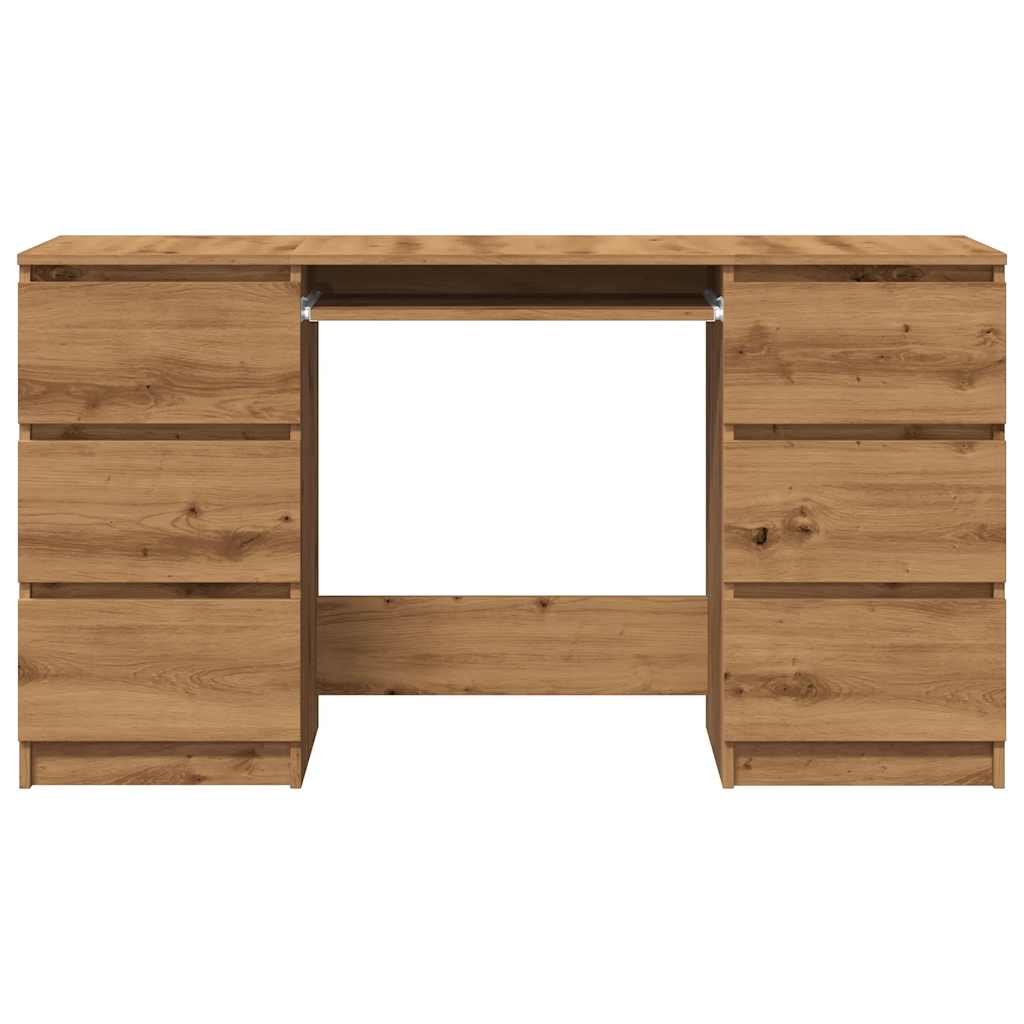 Modern Wooden Home Office Computer Desk Table With 6 Storage Drawers