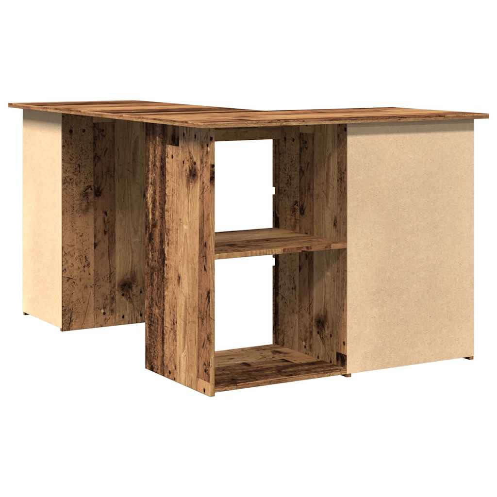 Modern Wooden Home Office L-Shape Corner Computer Desk Table With Drawers
