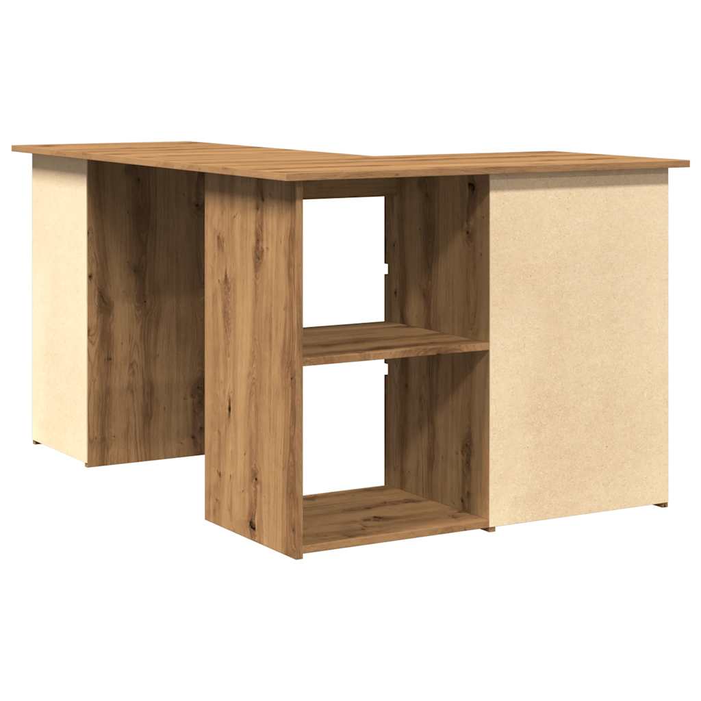 Modern Wooden Home Office L-Shape Corner Computer Desk Table With Drawers