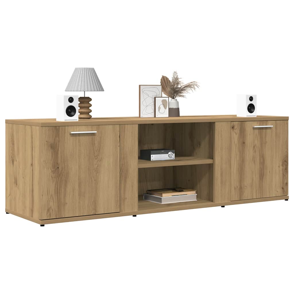 Modern Wooden TV Tele Stand Media Unit Cabinet With 2 Doors & Storage Shelf