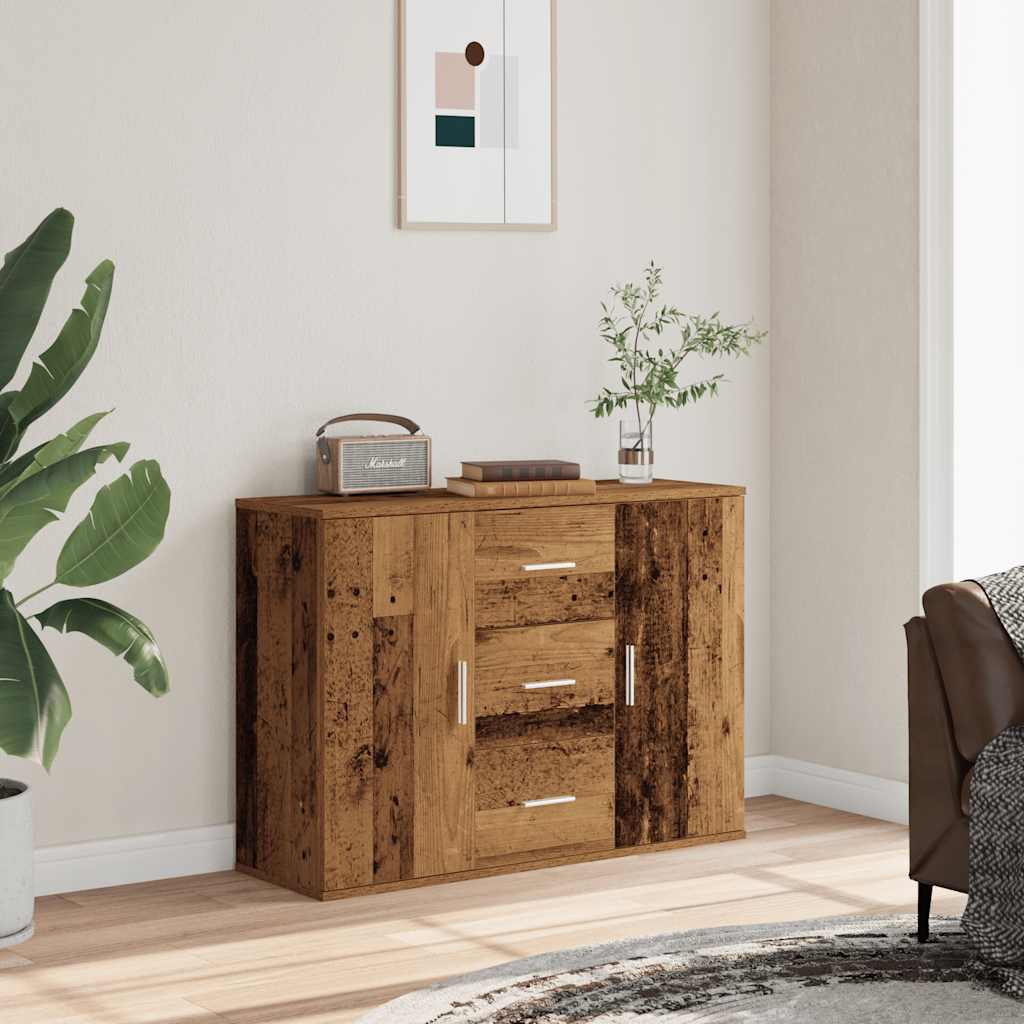 Modern Wooden Sideboard Storage Cabinet Unit With 2 Doors & 3 Drawers Wood