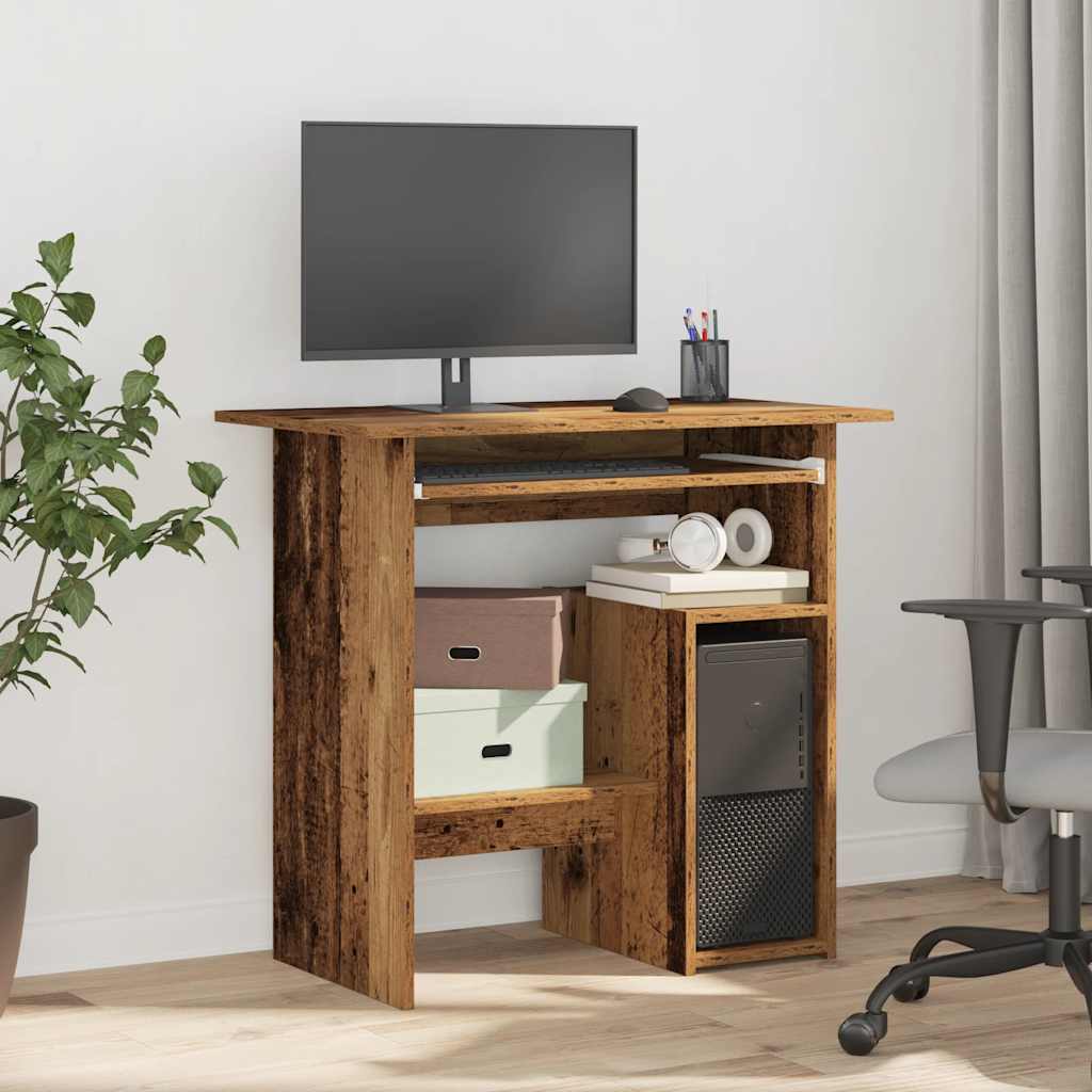 Modern Wooden Home Office Computer Desk Table With Keyboard Tray Storage