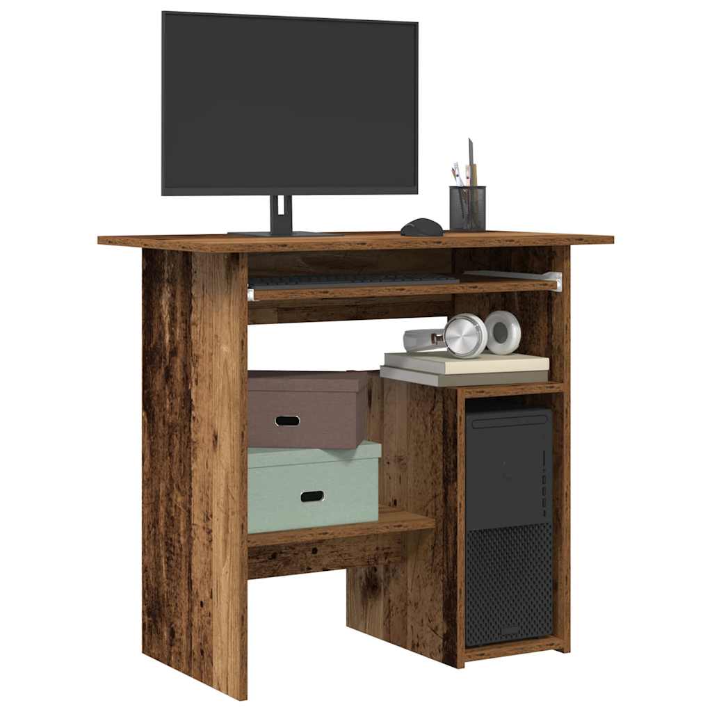 Modern Wooden Home Office Computer Desk Table With Keyboard Tray Storage