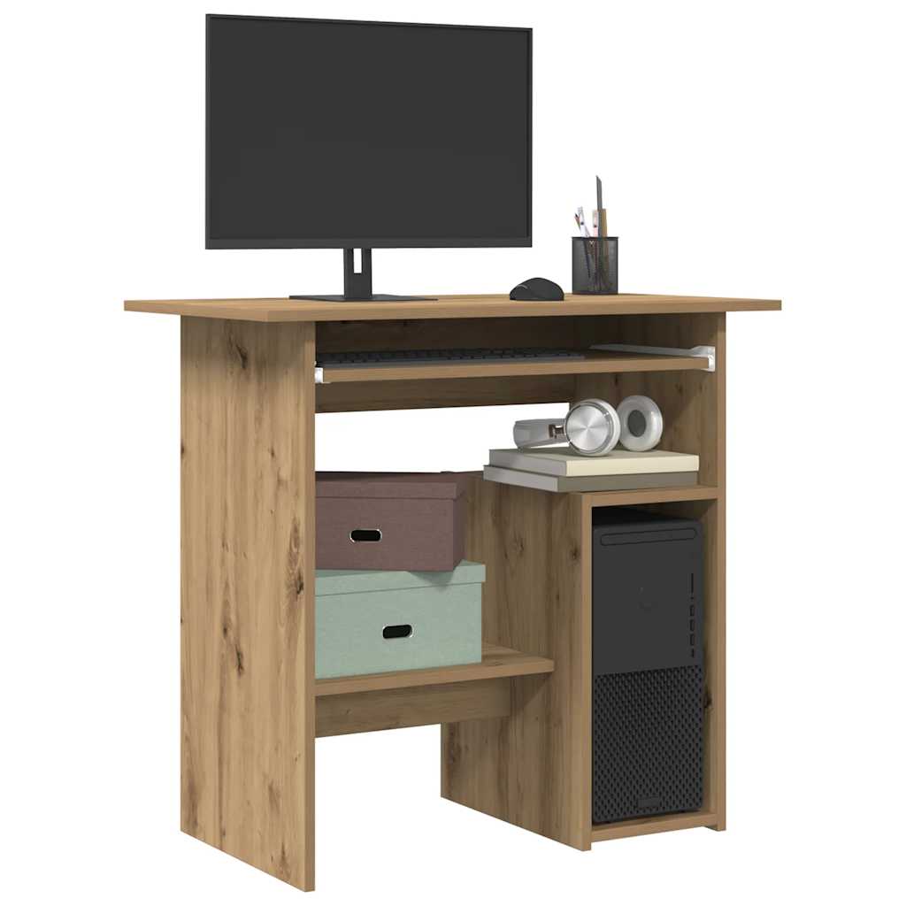 Modern Wooden Home Office Computer Desk Table With Keyboard Tray Storage