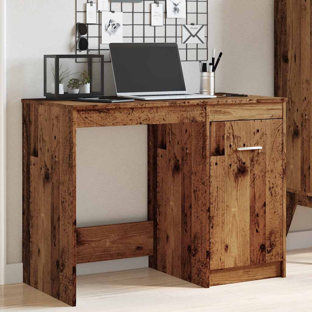 Modern Wooden Home Office Computer Desk Table With Storage Cupboard Wood