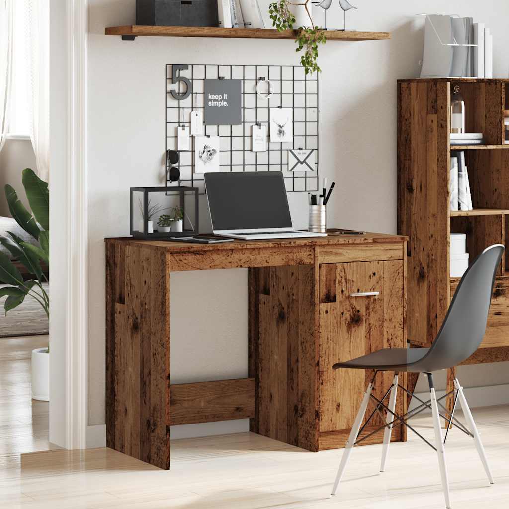 Modern Wooden Home Office Computer Desk Table With Storage Cupboard Wood