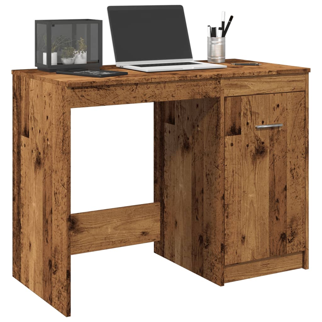 Modern Wooden Home Office Computer Desk Table With Storage Cupboard Wood