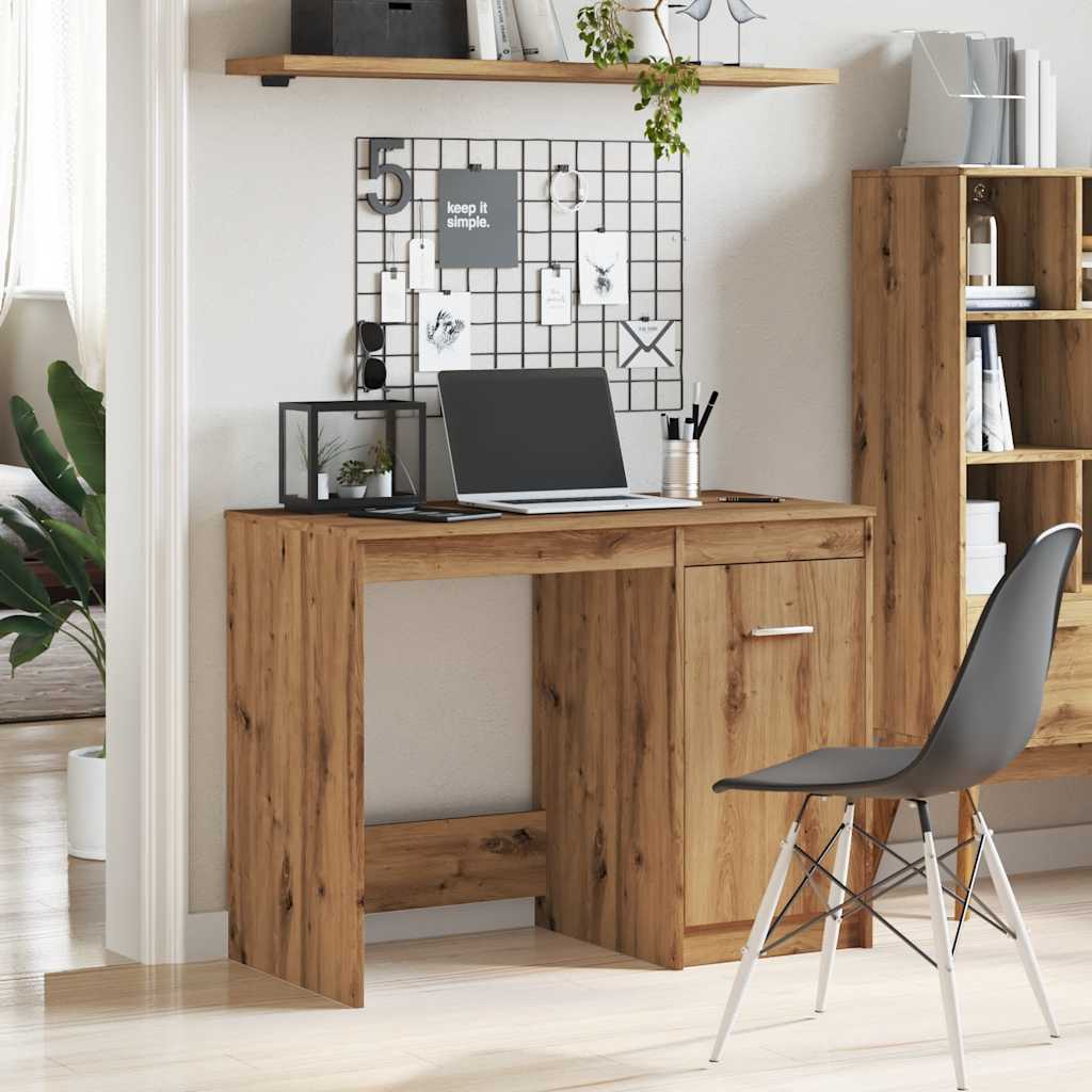 Modern Wooden Home Office Computer Desk Table With Storage Cupboard Wood