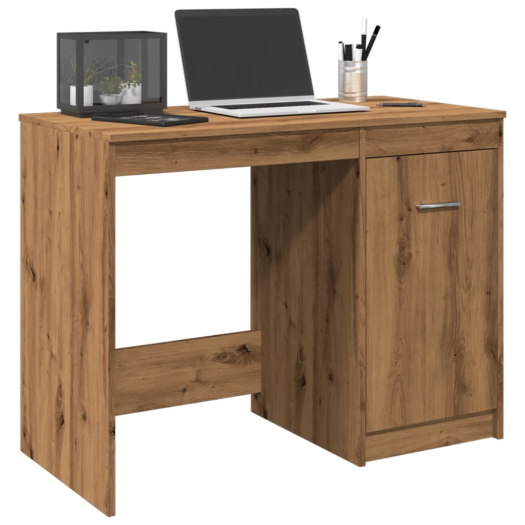 Modern Wooden Home Office Computer Desk Table With Storage Cupboard Wood