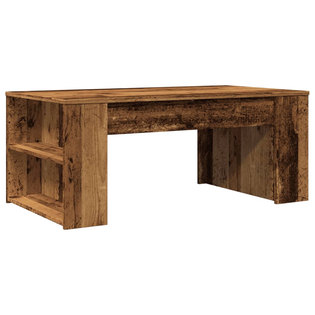 Modern Wooden Living Room Coffee Table With Open Storage Shelves Wood Tables
