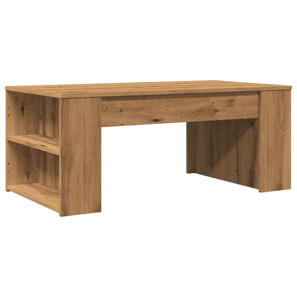 Modern Wooden Living Room Coffee Table With Open Storage Shelves Wood Tables