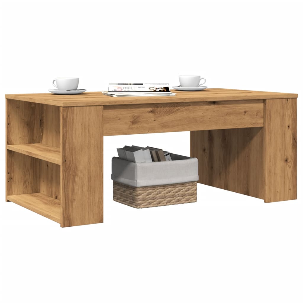 Modern Wooden Living Room Coffee Table With Open Storage Shelves Wood Tables