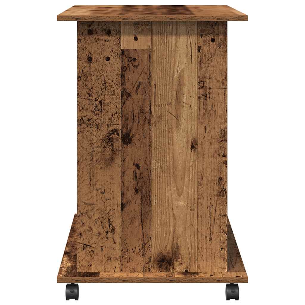 Modern Wooden Home Office Writing Computer Desk With Wheels & Keyboard Train