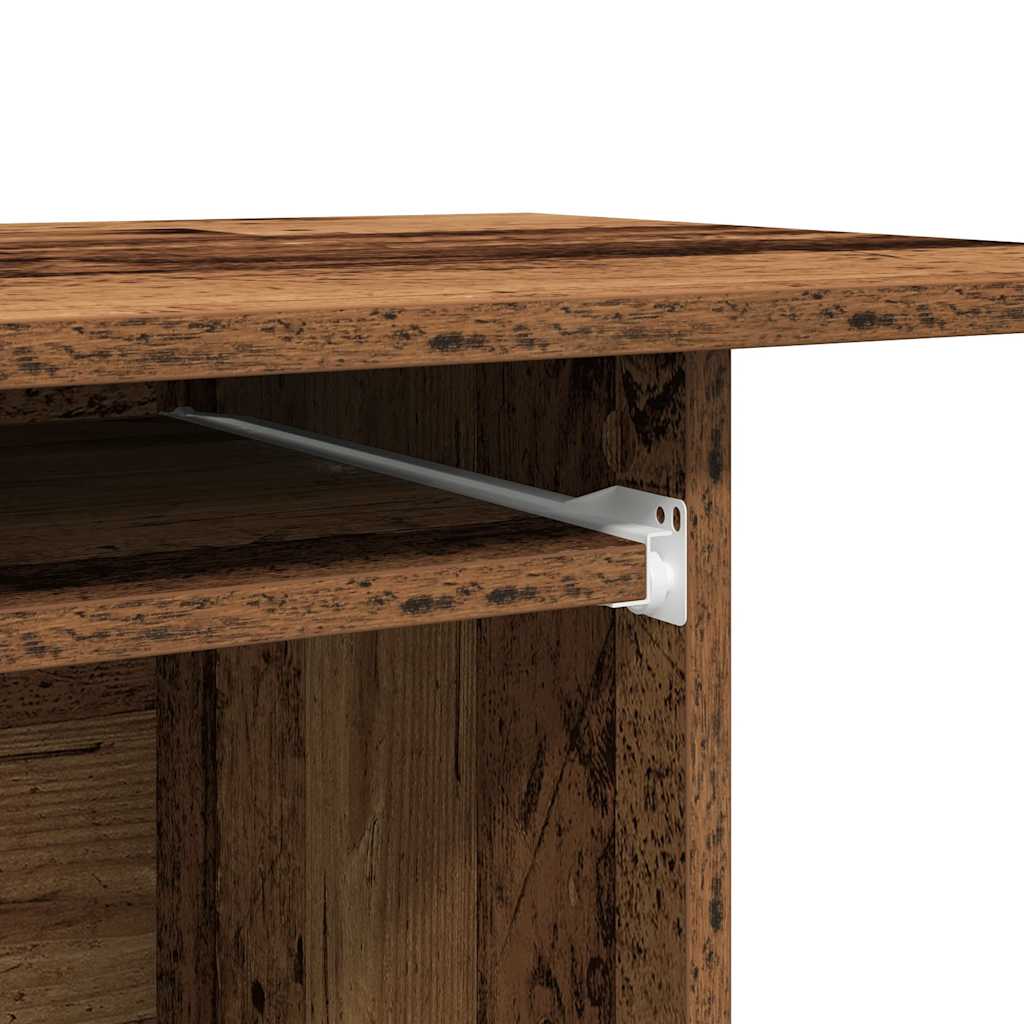 Modern Wooden Home Office Writing Computer Desk With Wheels & Keyboard Train
