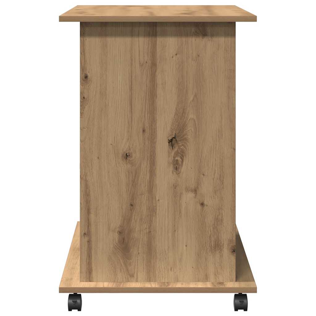 Modern Wooden Home Office Writing Computer Desk With Wheels & Keyboard Train